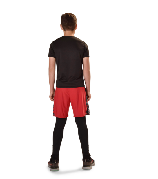 Youth Soccer Red shorts & black full length leggings - Boys Launch